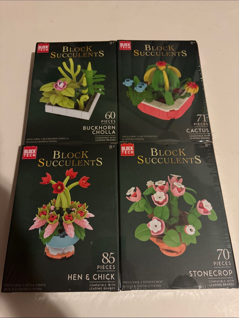 Block Tech Succulents - Set Of 4 New sealed